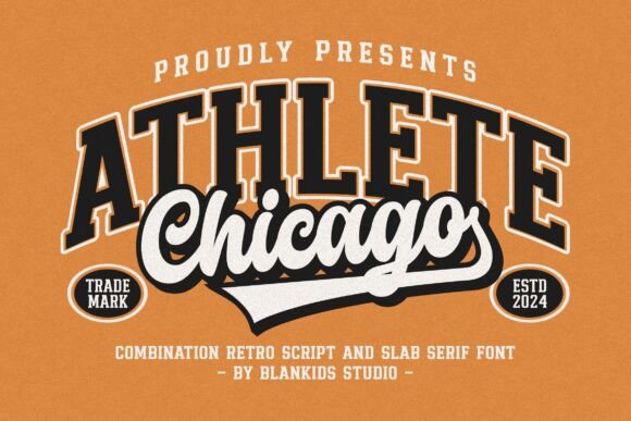 Chicago Athlete: A Retro Sporty Display Font for Your Handmade Shop