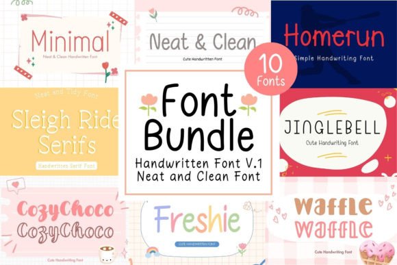 Neat Clean Handwritten Font Bundle V.1 for Polished Digital Branding