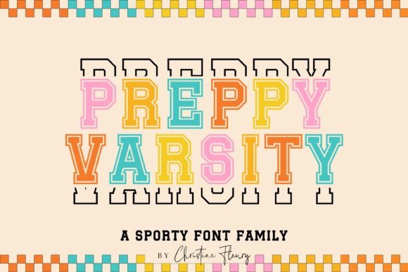 Preppy Varsity Font: Retro Sport Style for Small Business Branding
