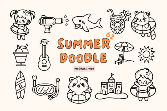 Summer Doodle Font: A Whimsical Dingbats Typeface for Branding