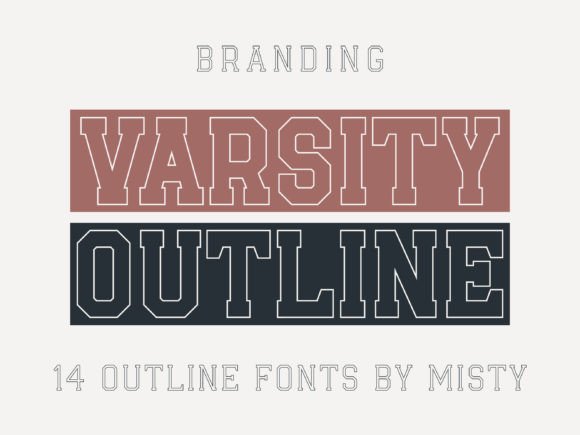 Varsity Outline Display Font for Web Designers and Digital Brands